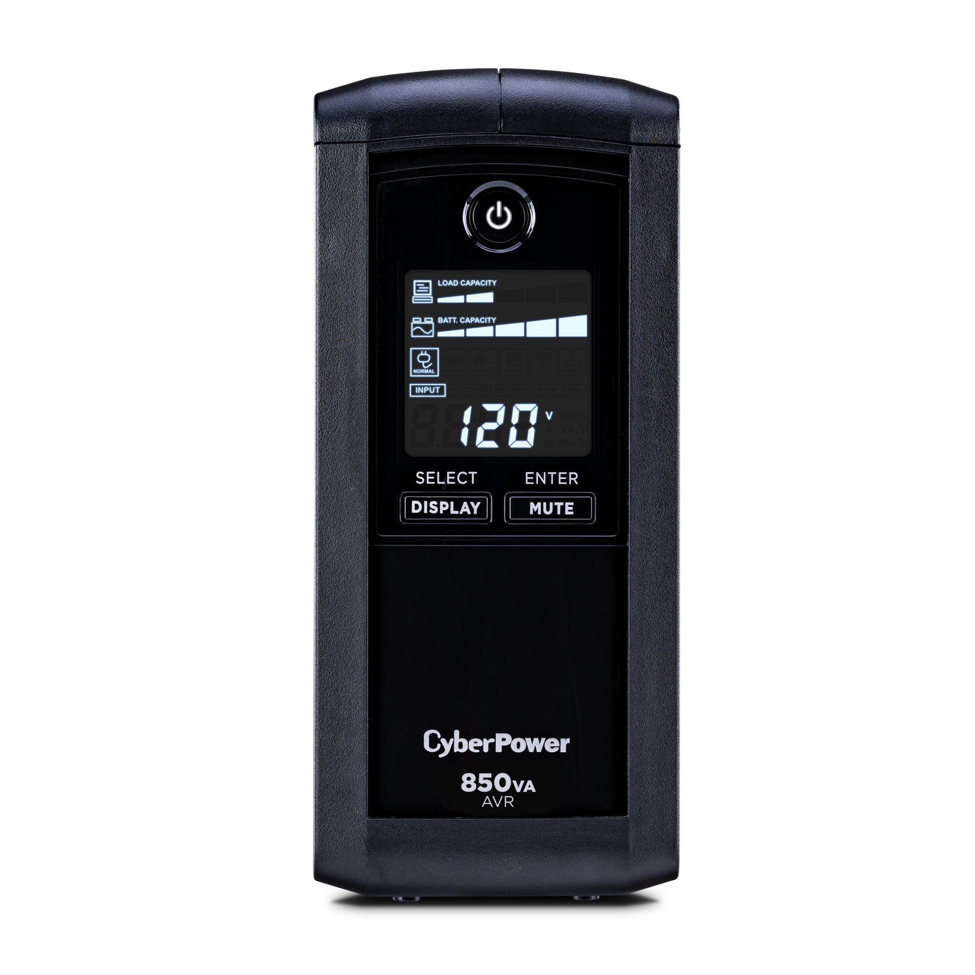 CyberPower CP850AVRLCD 850VA / 510W Line Interactive UPS (Mini-Tower) — Front view
