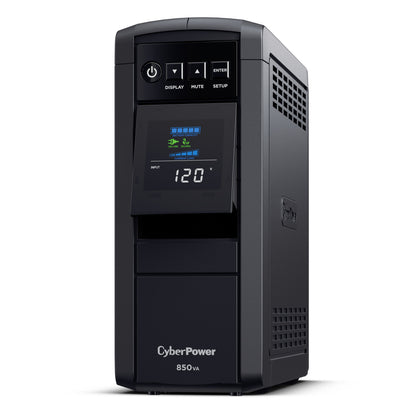 CyberPower CP850PFCLCD 850VA Line Interactive UPS (Mini-Tower) — Left angle