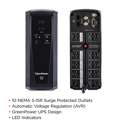 CyberPower CP900AVR 900VA / 560W Line Interactive UPS (Mini-Tower) — Feature detail