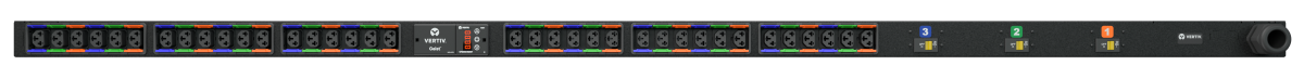 Vertiv Rpdu, Metered Upgradeable, 30A, 208V Delta, 8.6KW, Vertical, (36) Combination C13/C19, 10FT / 3M Power CORD with L15-30P, Black Powder Coat.