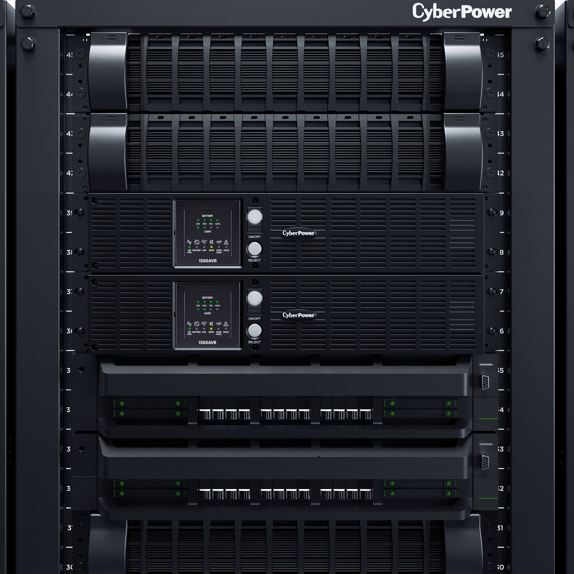CyberPower CPS1500AVR 1500VA / 900W Line Interactive UPS (Rack/Tower) — Rear view