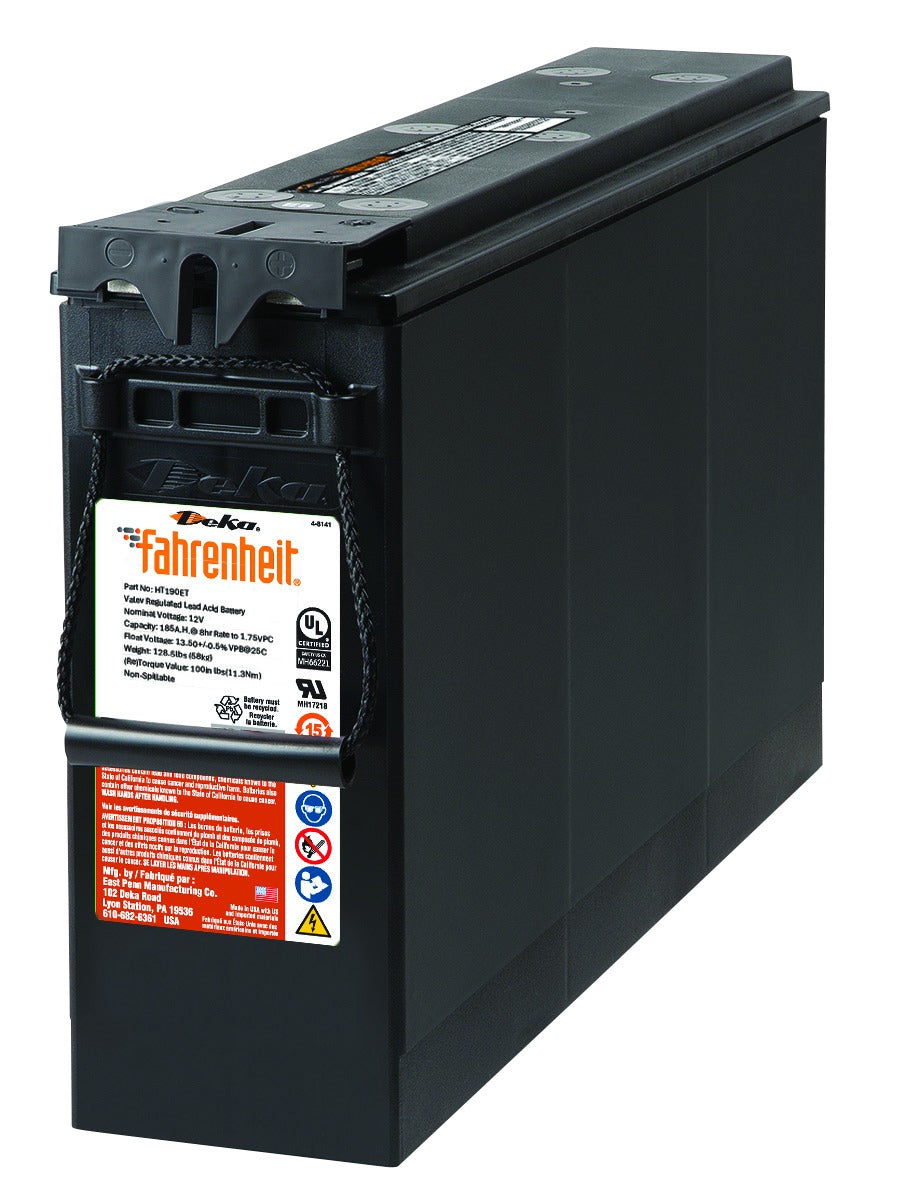 Batterie UPS VRLA 12 V, bornes frontales, Deka Fahrenheit HT190-ET