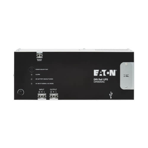 Eaton DIN500AC 500VA / 300W Online Double-Conversion UPS - vue en angle