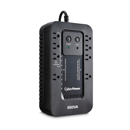 CyberPower EC550G 550VA Standby UPS (Mini-Tower) — Rear view