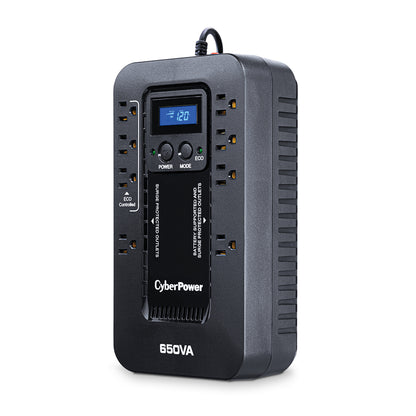 CyberPower EC650LCD 650VA / 390W Standby UPS (Mini-Tower) — Right angle