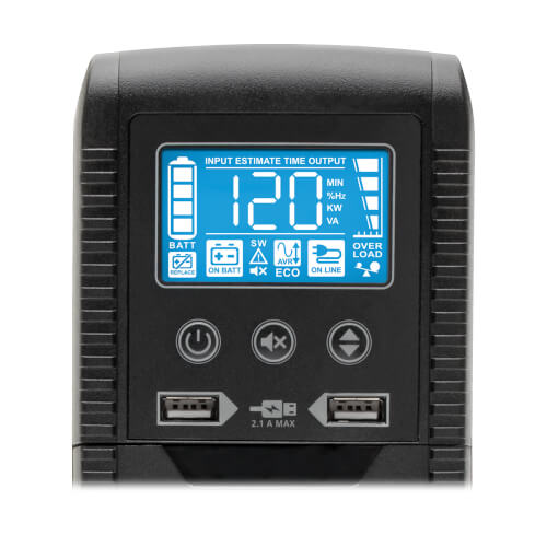 Tripp Lite ECO1000LCD 1000VA / 600W Line-Interactive UPS — Rear detail