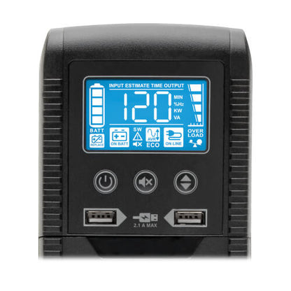Tripp Lite ECO1000LCD 1000VA / 600W Line-Interactive UPS — Rear detail