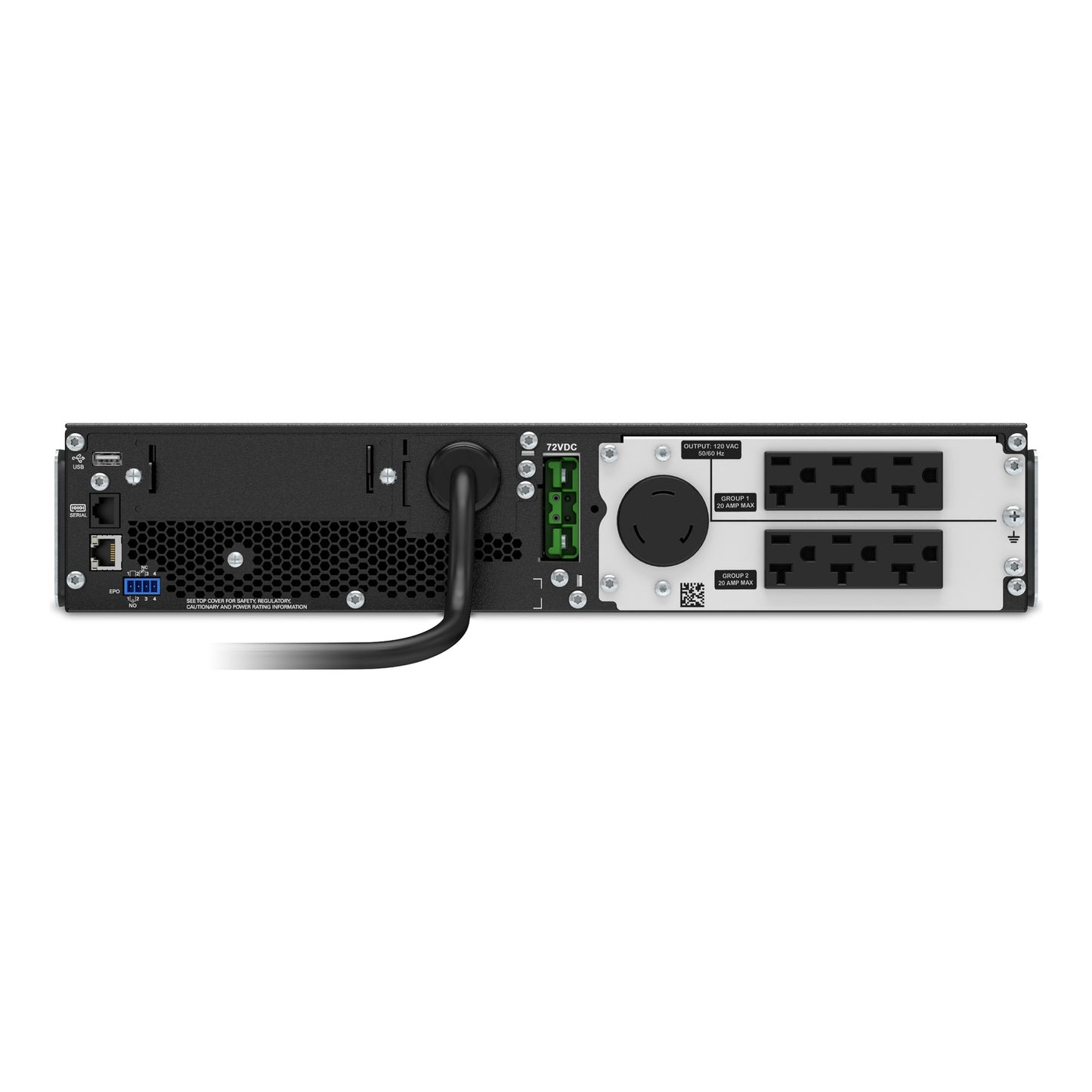 APC by Schneider Electric Smart-UPS SRT 2200VA RM 120V - SRT2200RMXLA - Double Conversion Online UPS, 120 V, Rack-mountable, 2U, 120 V AC, Smart-UPS, 2.20 kVA/1.80 kW