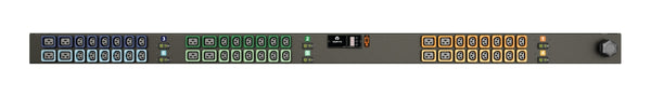 Vertiv Rack PDU - 0U, 208V Delta, 60A, 3P+E (IP44), (36) U-lock C13, (12) U-lock C19, Metered Upgradeable