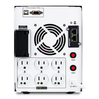 CyberPower M1100XL 1100VA / 880W Line Interactive UPS (Mini-Tower) — Rear view