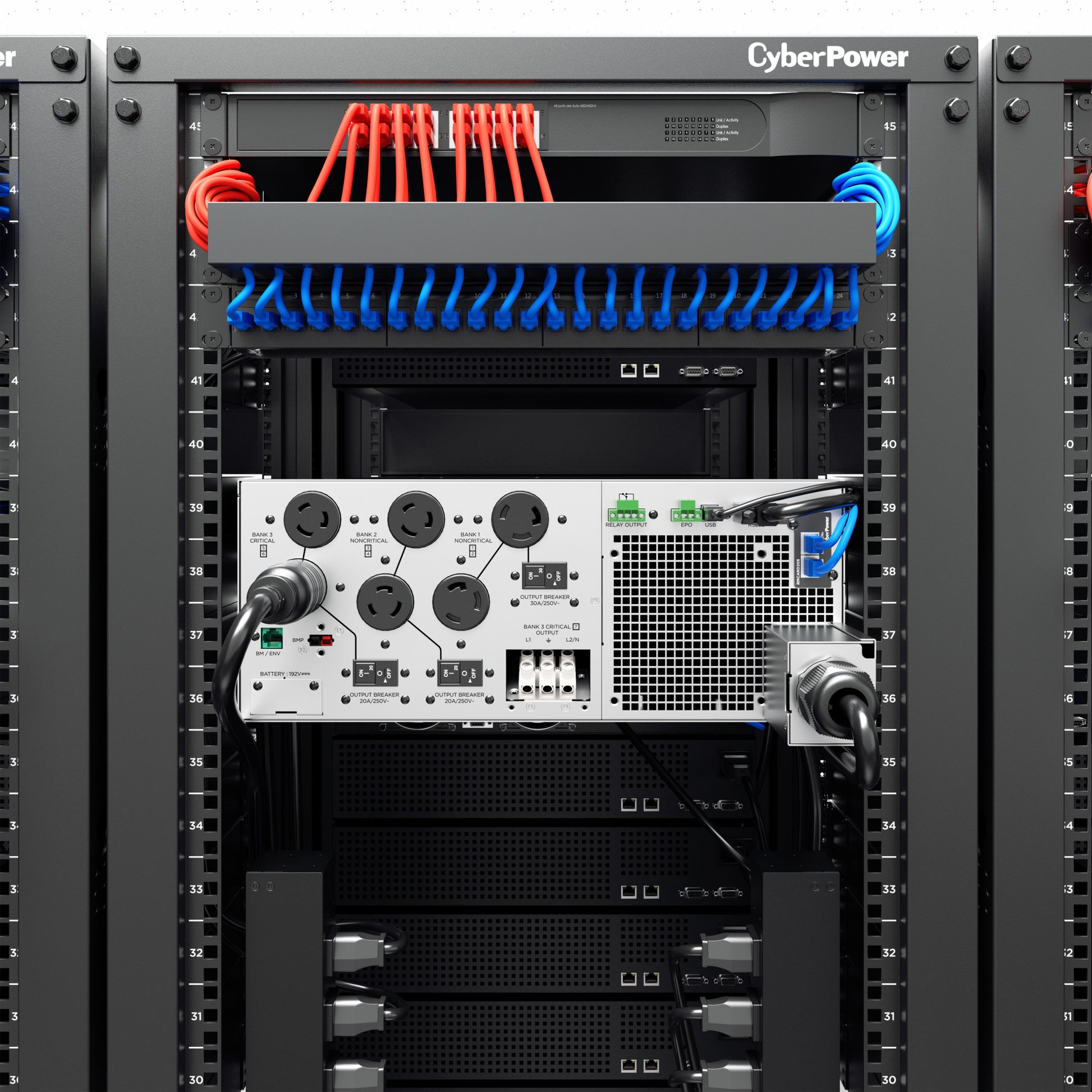 CyberPower OL10KRTHD 10000VA / 10000W Online UPS (Rackmount (4U)) — In use