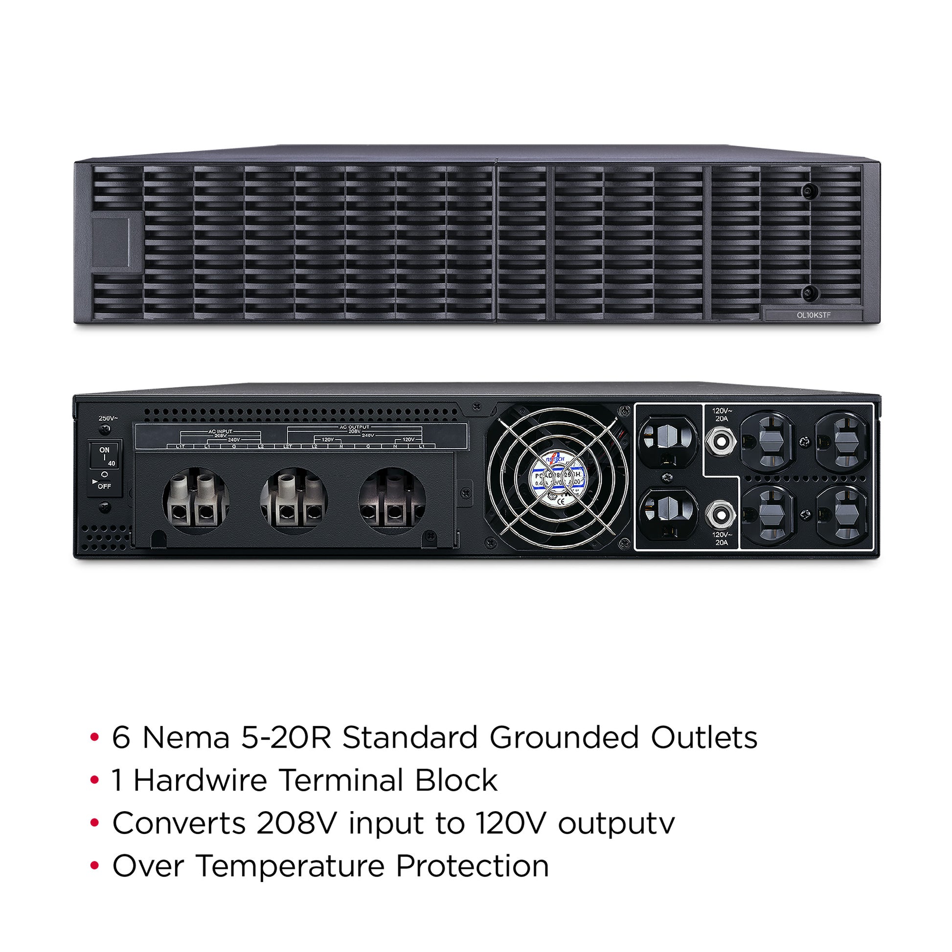 CyberPower OL10KSTF 10000VA / 10000W Online UPS (Rackmount (2U)) — Right angle