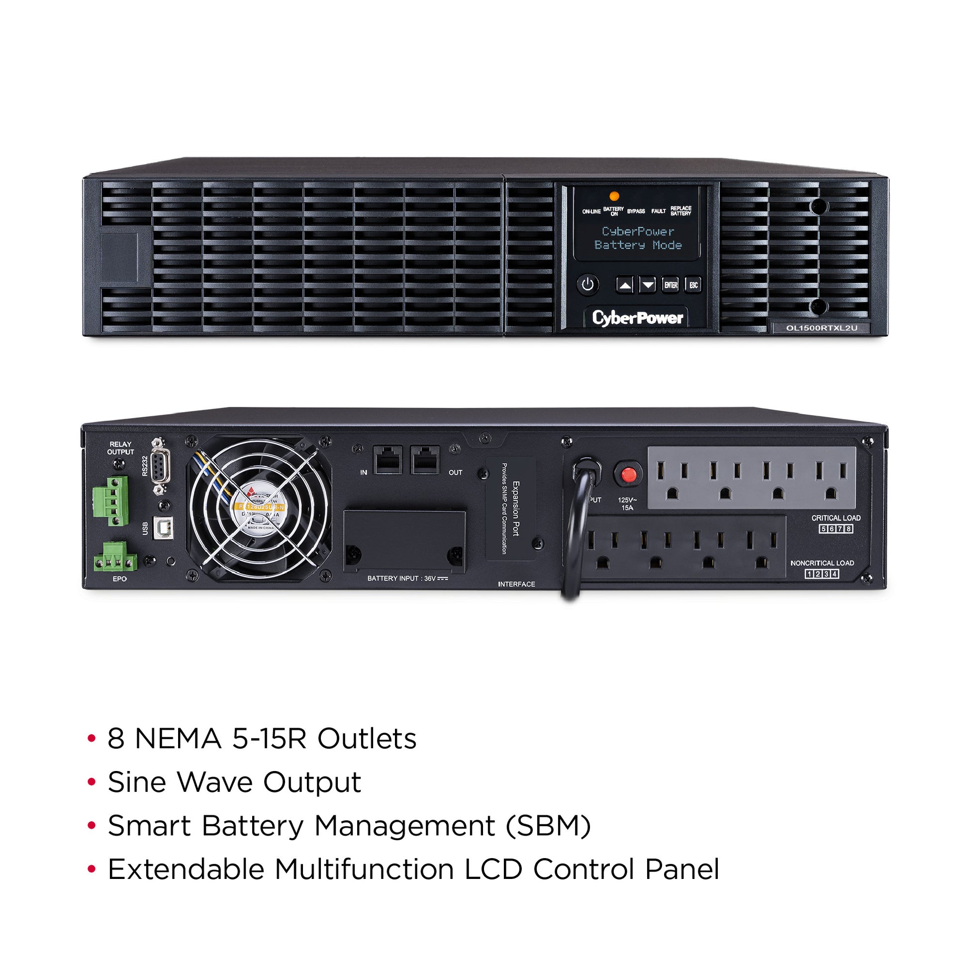 CyberPower OL1500RTXL2U 1500VA / 1350W Online UPS (Rackmount (2U)) — Feature detail