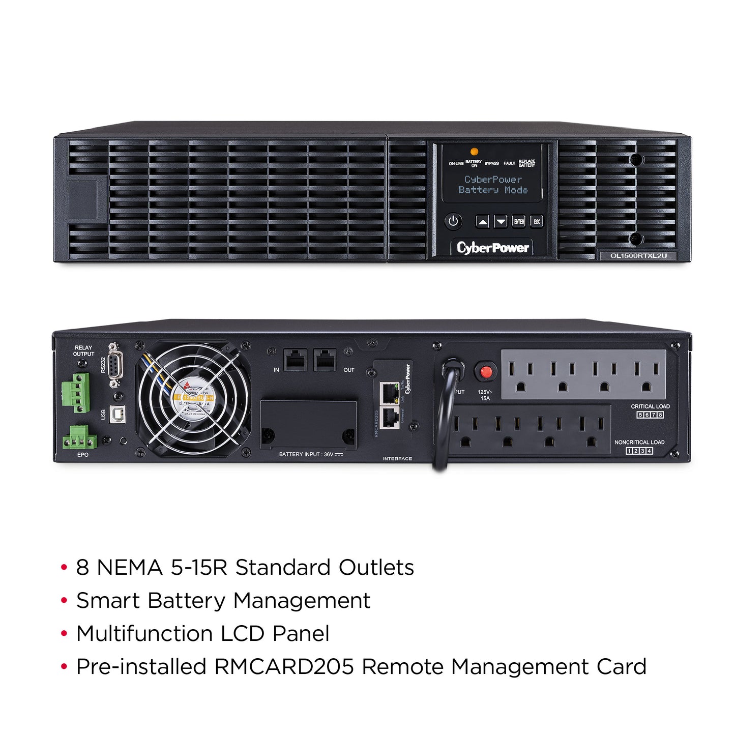 CyberPower OL1500RTXL2UN 1500VA / 1350W Online UPS (Rackmount (2U)) — Feature detail