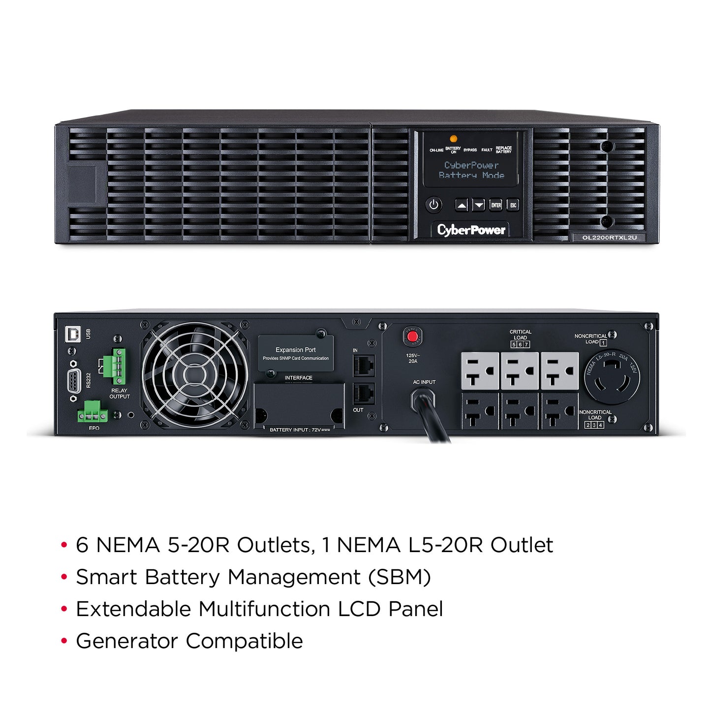 CyberPower OL2200RTXL2U 2200VA / 1800W Online UPS (Rackmount (2U)) — Feature detail