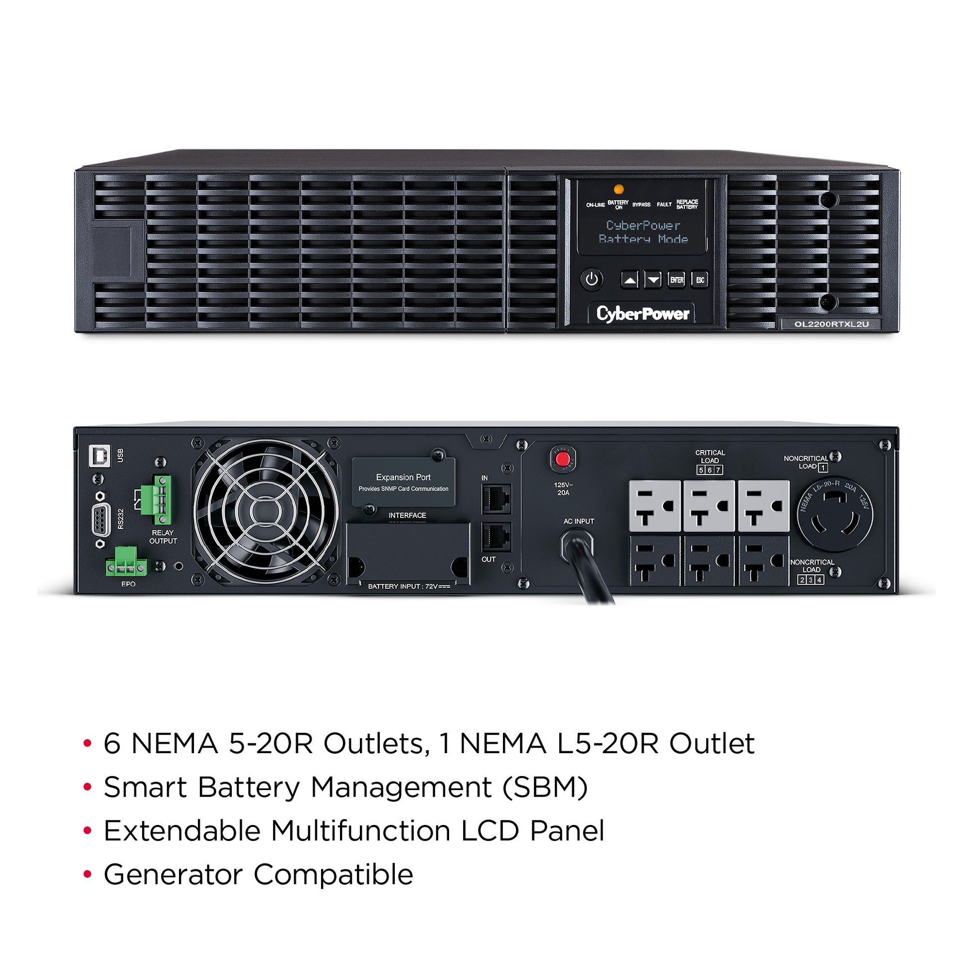 CyberPower OL2200RTXL2U 2200VA / 1800W Online UPS (Rackmount (2U)) — Feature detail