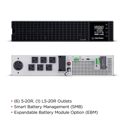 CyberPower OL2K2RM 2200VA / 1600W Online UPS (Rackmount) — Right angle