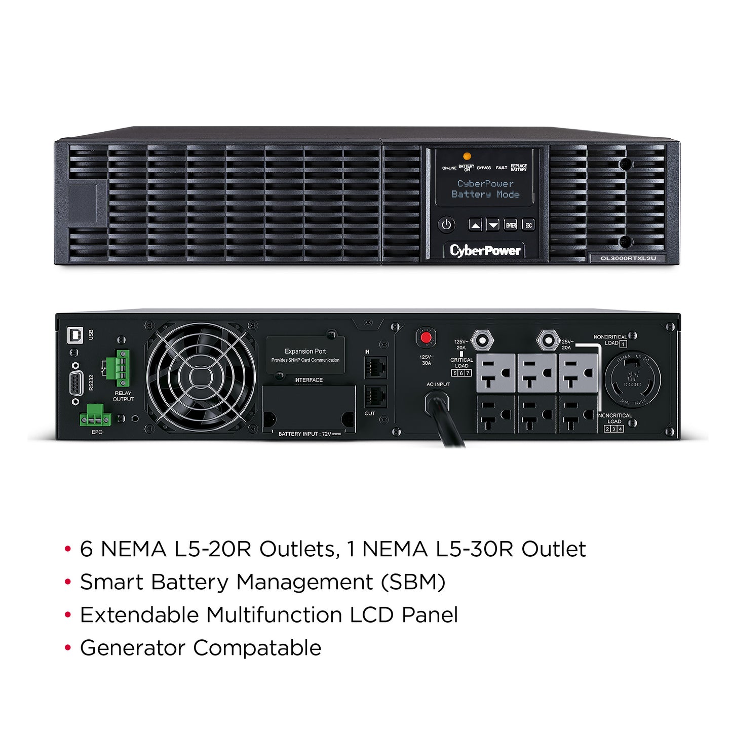 CyberPower OL3000RTXL2U 3000VA / 2700W Online UPS (Rackmount (2U)) — Feature detail