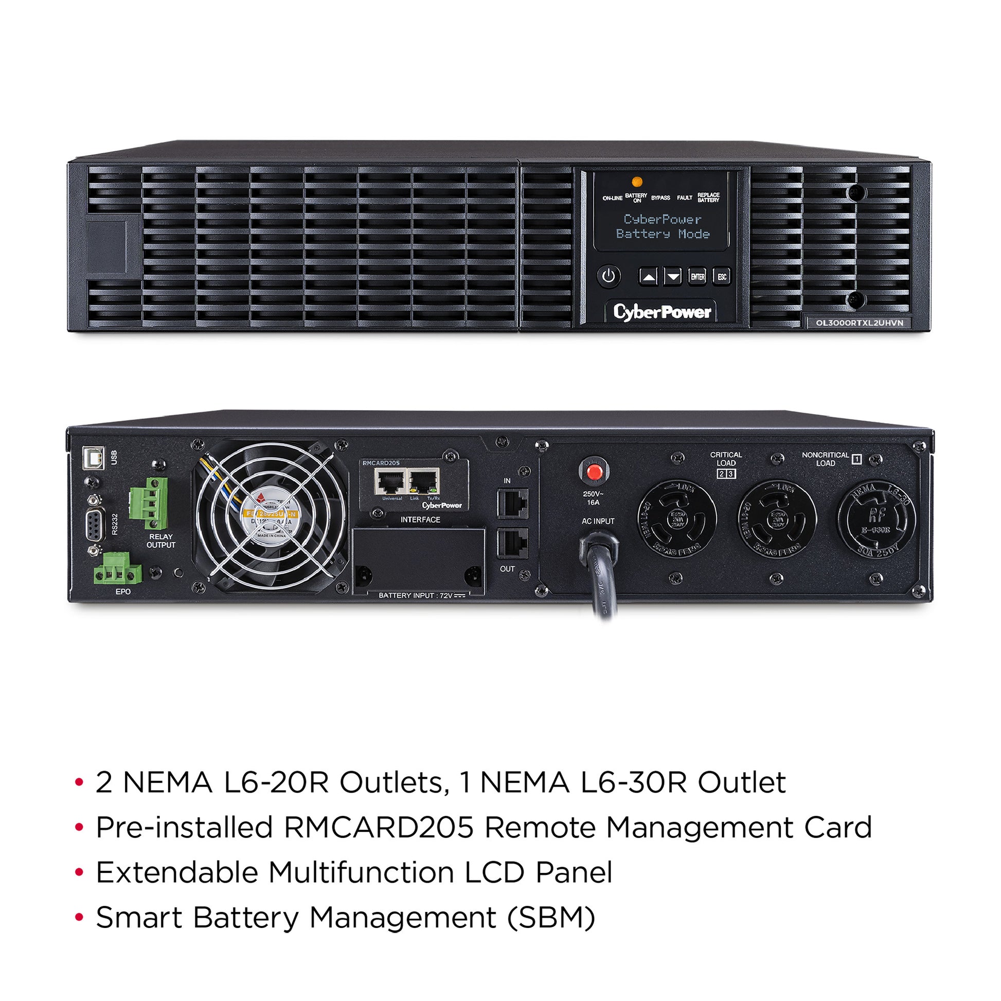 CyberPower OL3000RTXL2UHVN 3000VA / 2700W Online UPS (Rackmount (2U)) — Feature detail