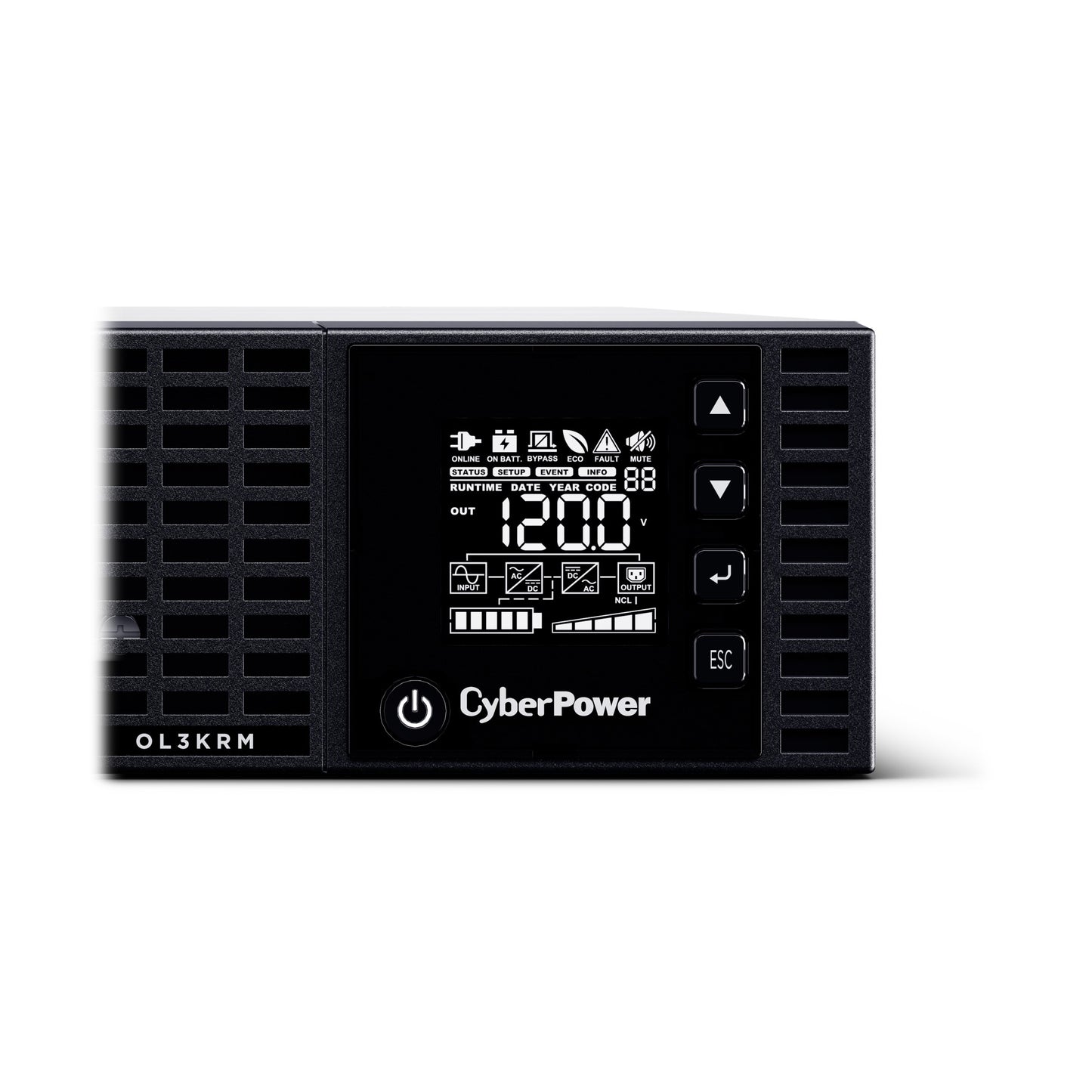 CyberPower OL3KRM 3000VA / 2400W Online UPS (Rackmount) — In use
