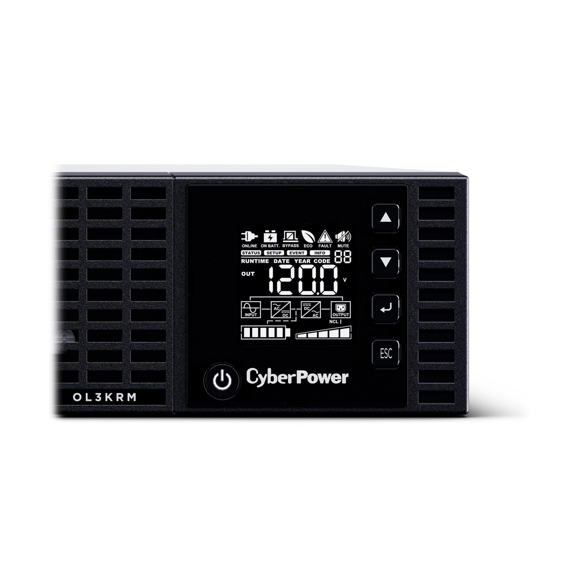 CyberPower OL3KRM 3000VA / 2400W Online UPS (Rackmount) — In use
