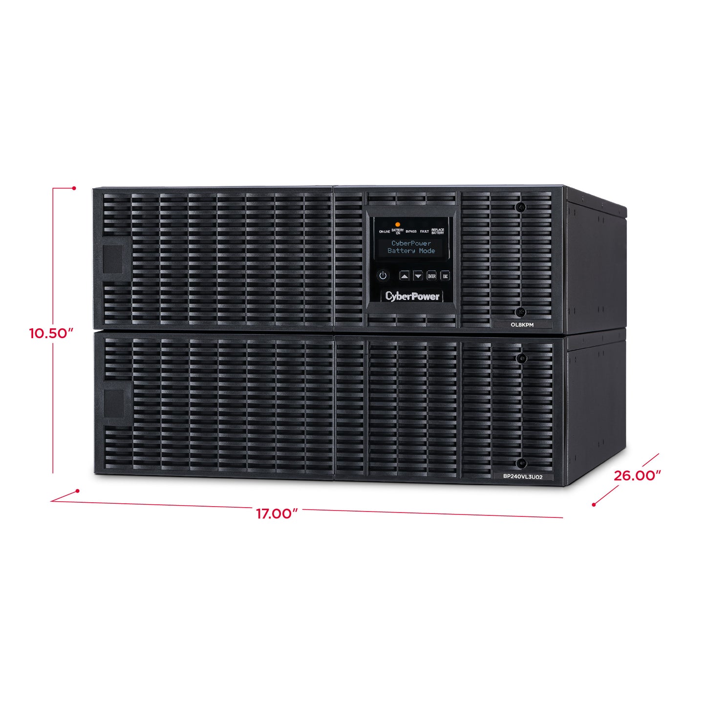 CyberPower OL8KRT 8000VA / 8000W Online UPS (Rackmount (6U)) — Right angle