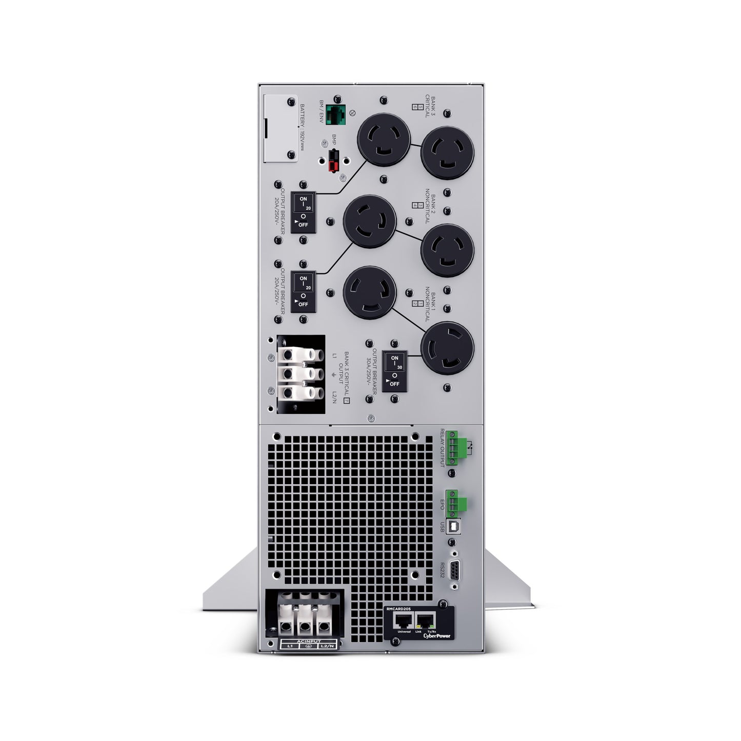 CyberPower OL8KRTHD 8000VA / 8000W Online UPS (Rackmount (4U)) — Rear view