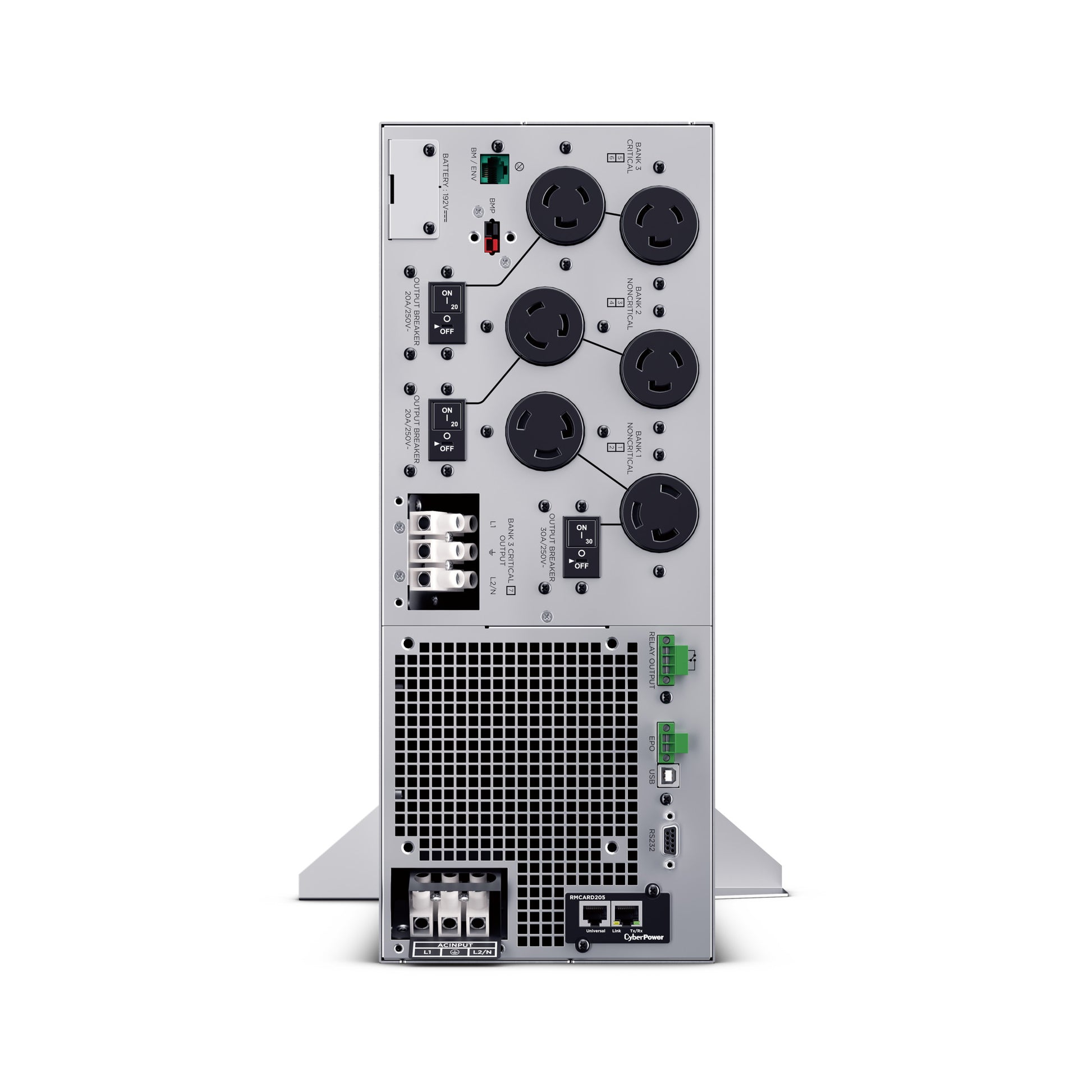CyberPower OL8KRTHD 8000VA / 8000W Online UPS (Rackmount (4U)) — Rear view