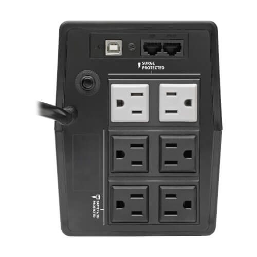 Tripp Lite OMNI700LCDT 700VA / 350W Line-Interactive UPS — Back view
