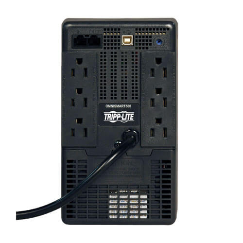 Tripp Lite OMNISMART500 500VA / 300W Line-Interactive UPS — Back view