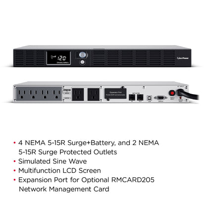 CyberPower OR1000LCDRM1U 1000VA / 600W Line Interactive UPS (Rackmount (1U)) — Left angle