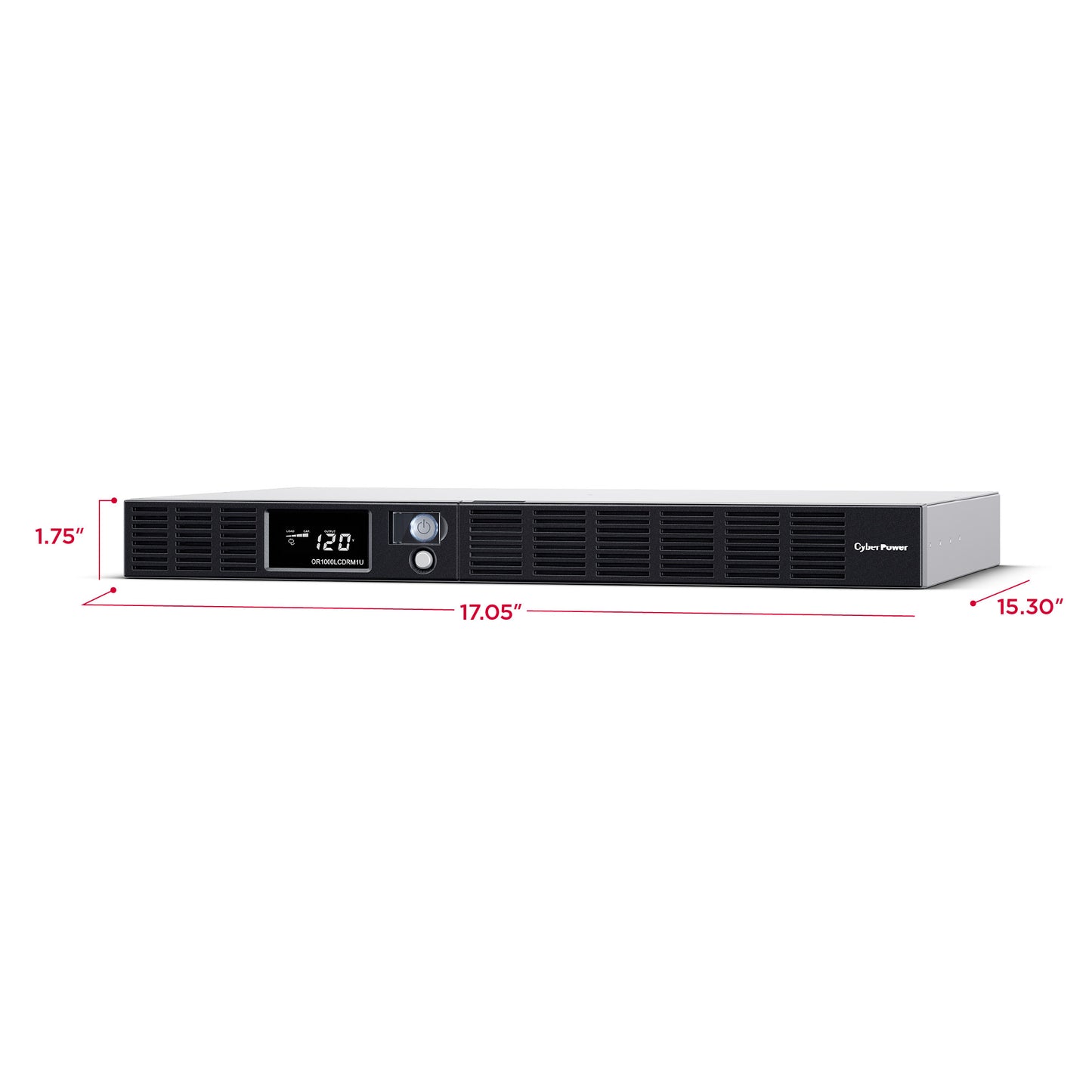 CyberPower OR1000LCDRM1U 1000VA / 600W Line Interactive UPS (Rackmount (1U)) — Right angle