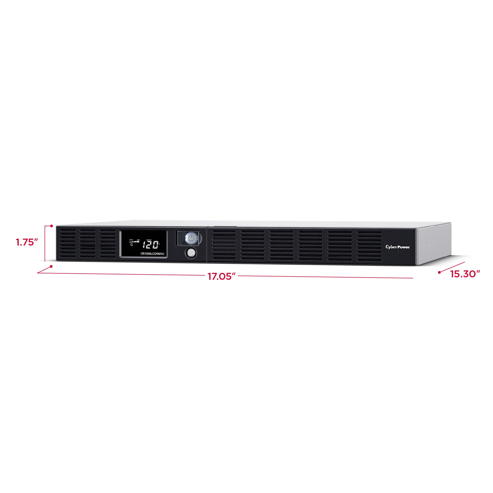 CyberPower OR1000LCDRM1U 1000VA / 600W Line Interactive UPS (Rackmount (1U)) — Right angle