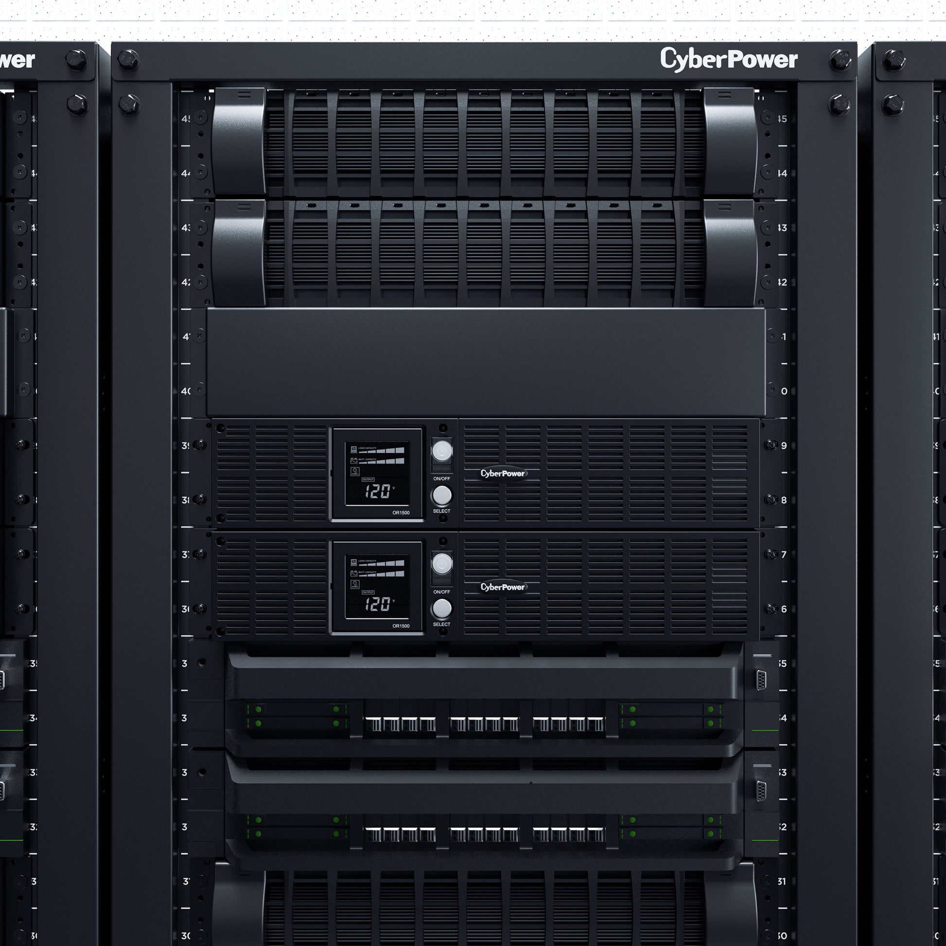 CyberPower OR1500LCDRT2U 1500VA / 900W Line Interactive UPS (Rack/Tower) — Right angle