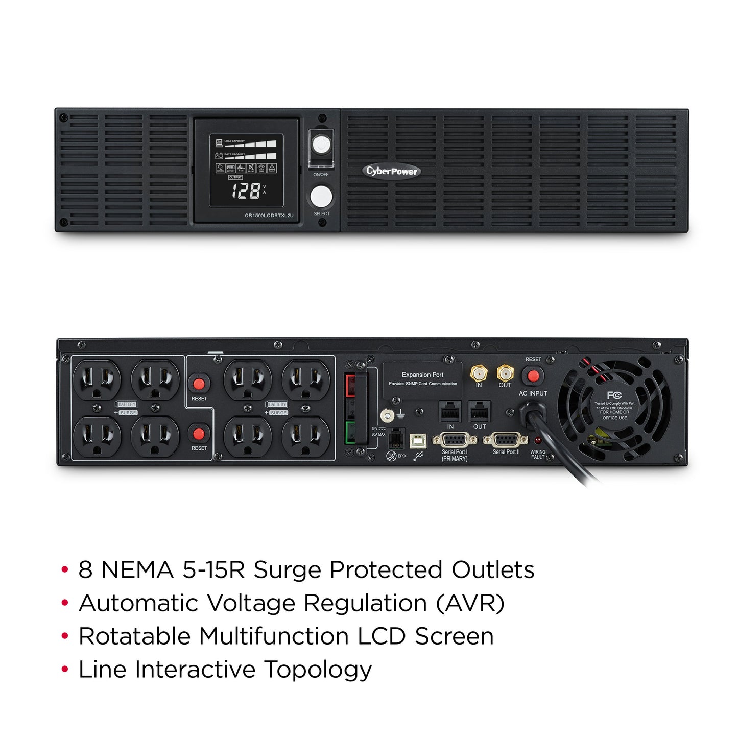 CyberPower OR1500LCDRTXL2U 1500VA / 1125W Line Interactive UPS (Rackmount (2U)) — Feature detail