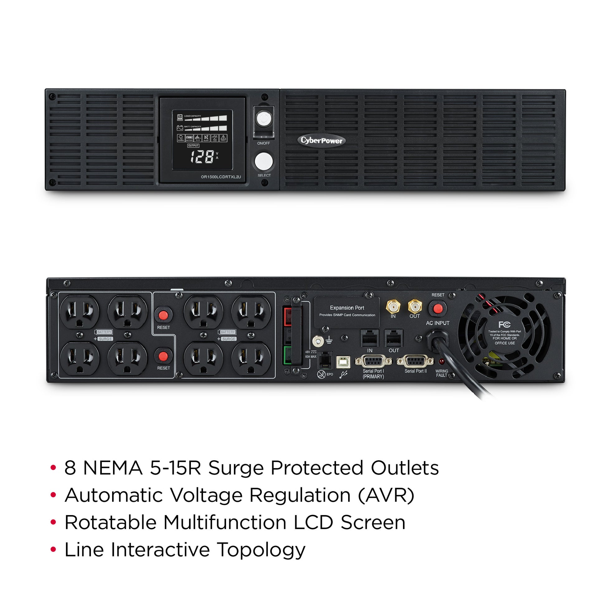 CyberPower OR1500LCDRTXL2U 1500VA / 1125W Line Interactive UPS (Rackmount (2U)) — Feature detail