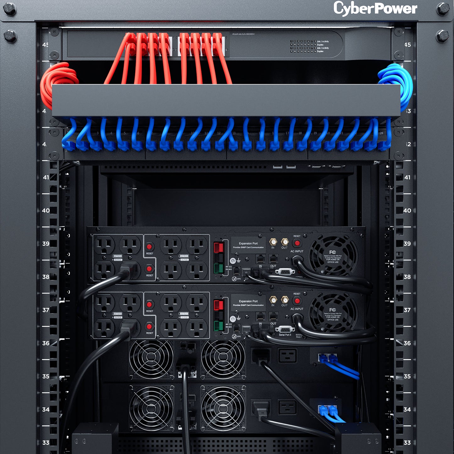 CyberPower OR1500LCDRTXL2U 1500VA / 1125W Line Interactive UPS (Rackmount (2U)) — Right angle