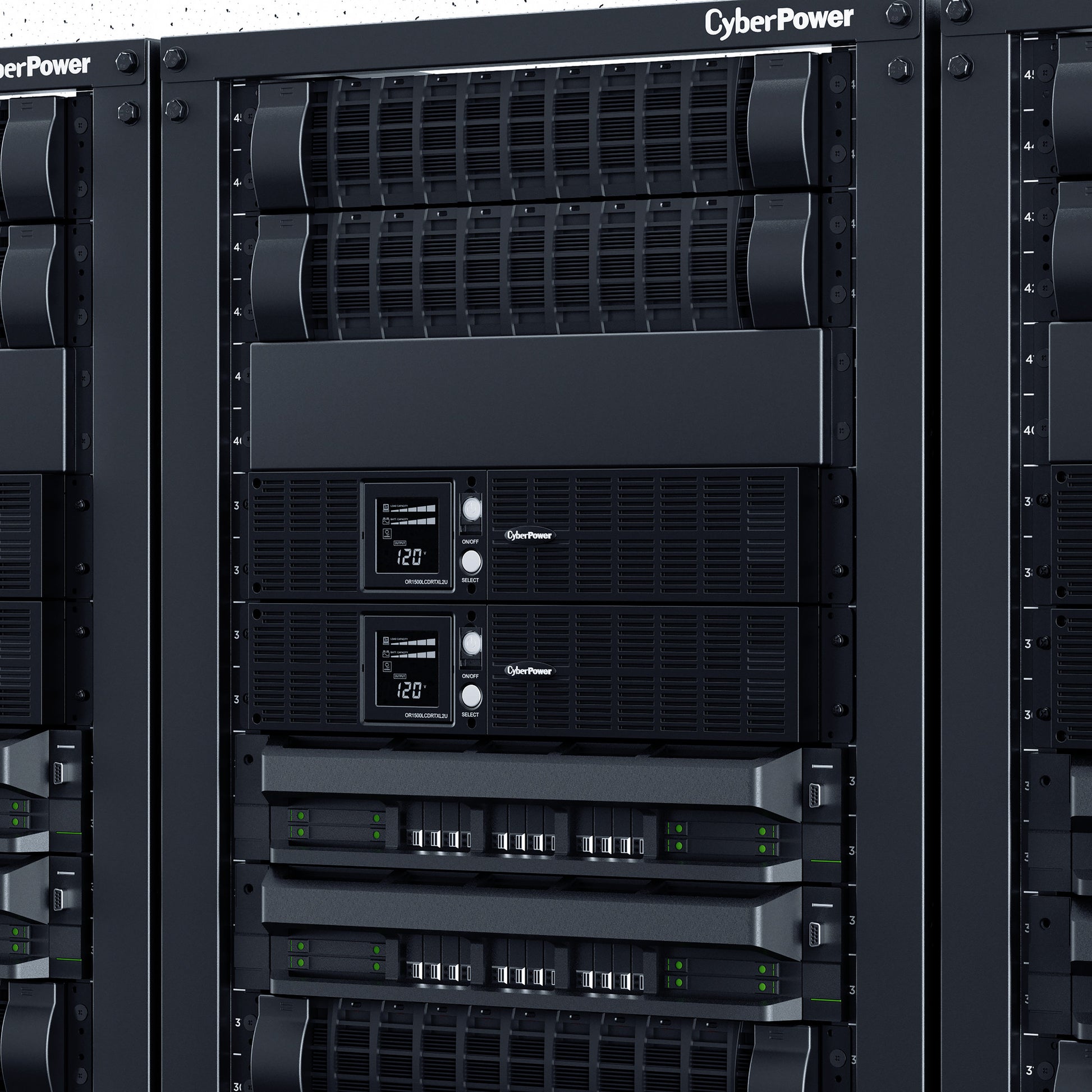 CyberPower OR1500LCDRTXL2U 1500VA / 1125W Line Interactive UPS (Rackmount (2U)) — Rear view