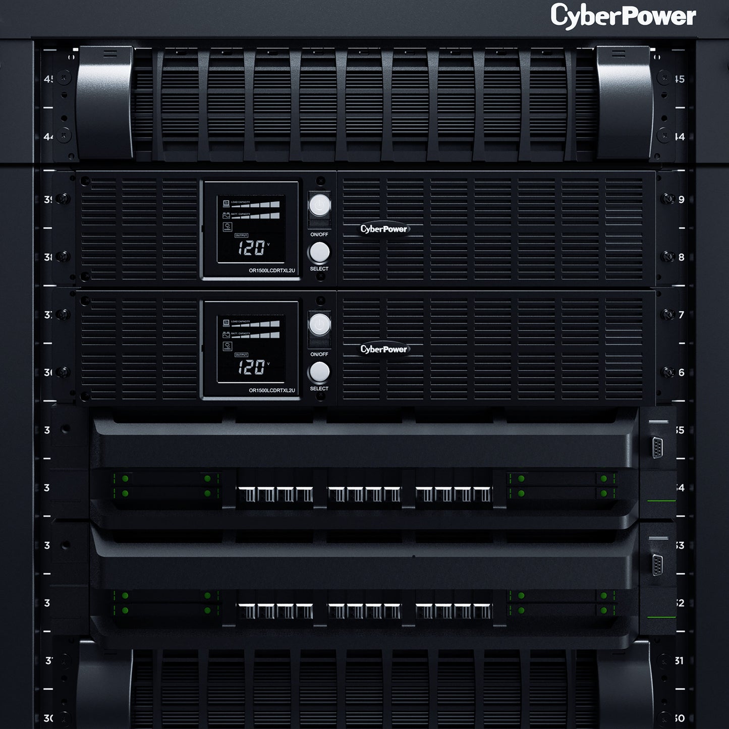 CyberPower OR1500LCDRTXL2U 1500VA / 1125W Line Interactive UPS (Rackmount (2U)) — In use