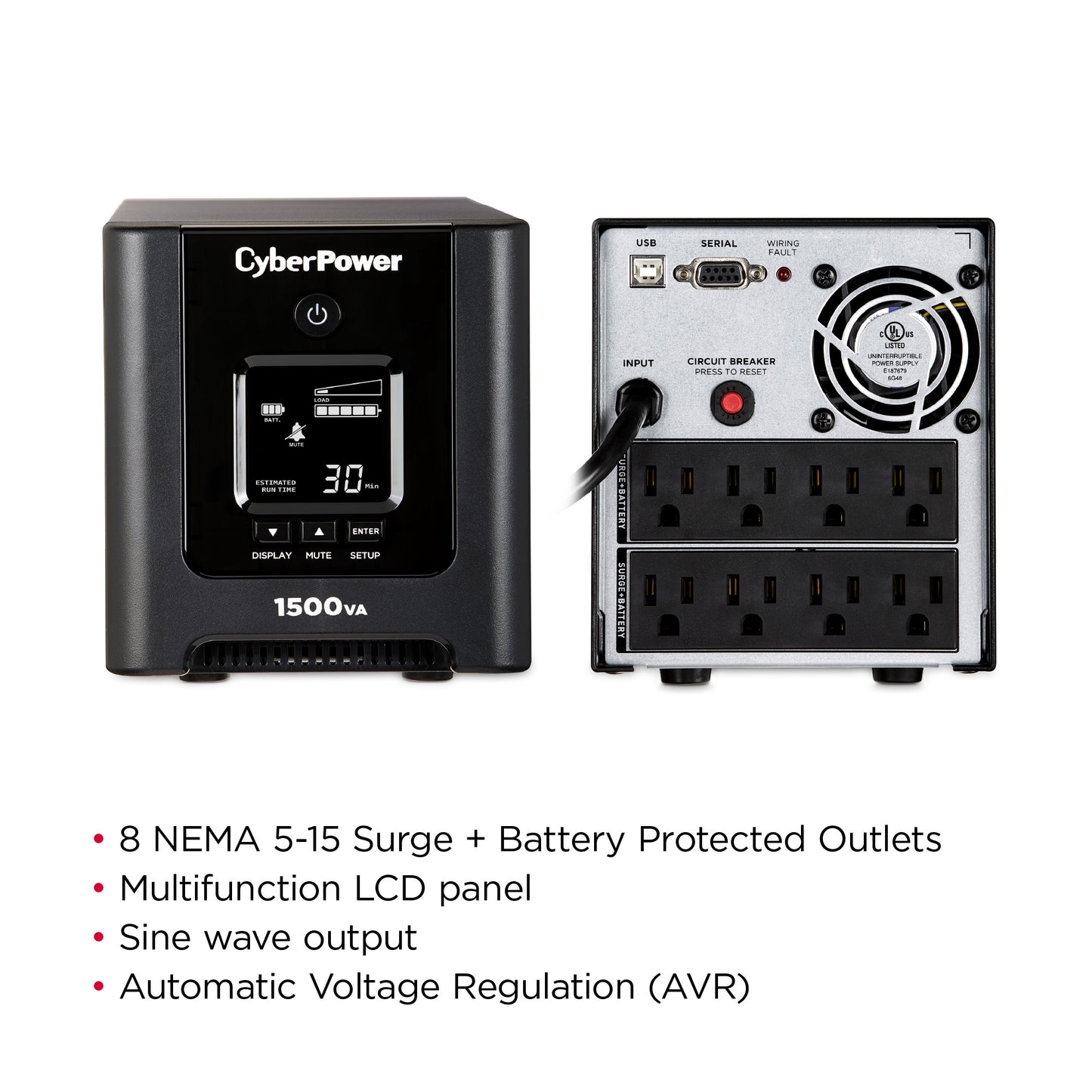 CyberPower OR1500PFCLCD 1500VA Line Interactive UPS (Mini-Tower) — Feature detail