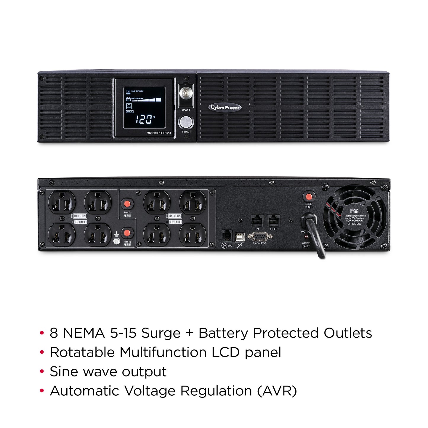 CyberPower OR1500PFCRT2U 1500VA / 1050W Line Interactive UPS (Rackmount (2U)) — Feature detail