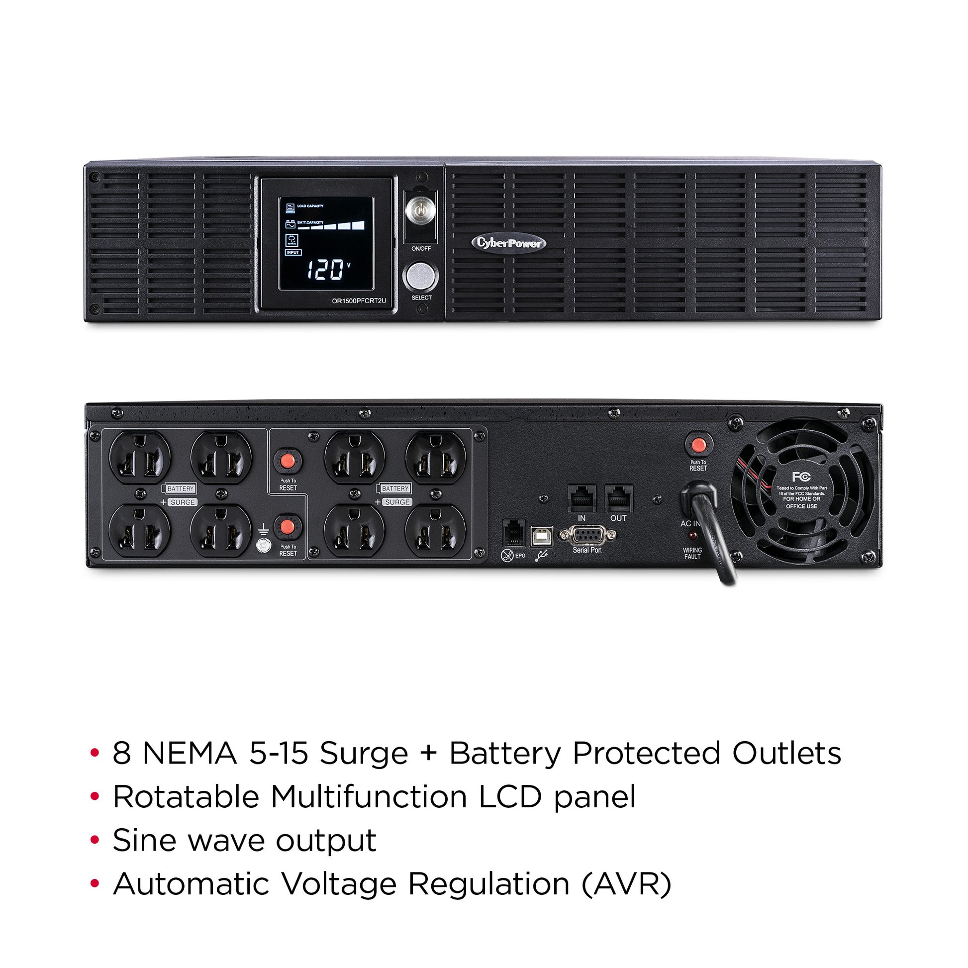 CyberPower OR1500PFCRT2U 1500VA / 1050W Line Interactive UPS (Rackmount (2U)) — Feature detail