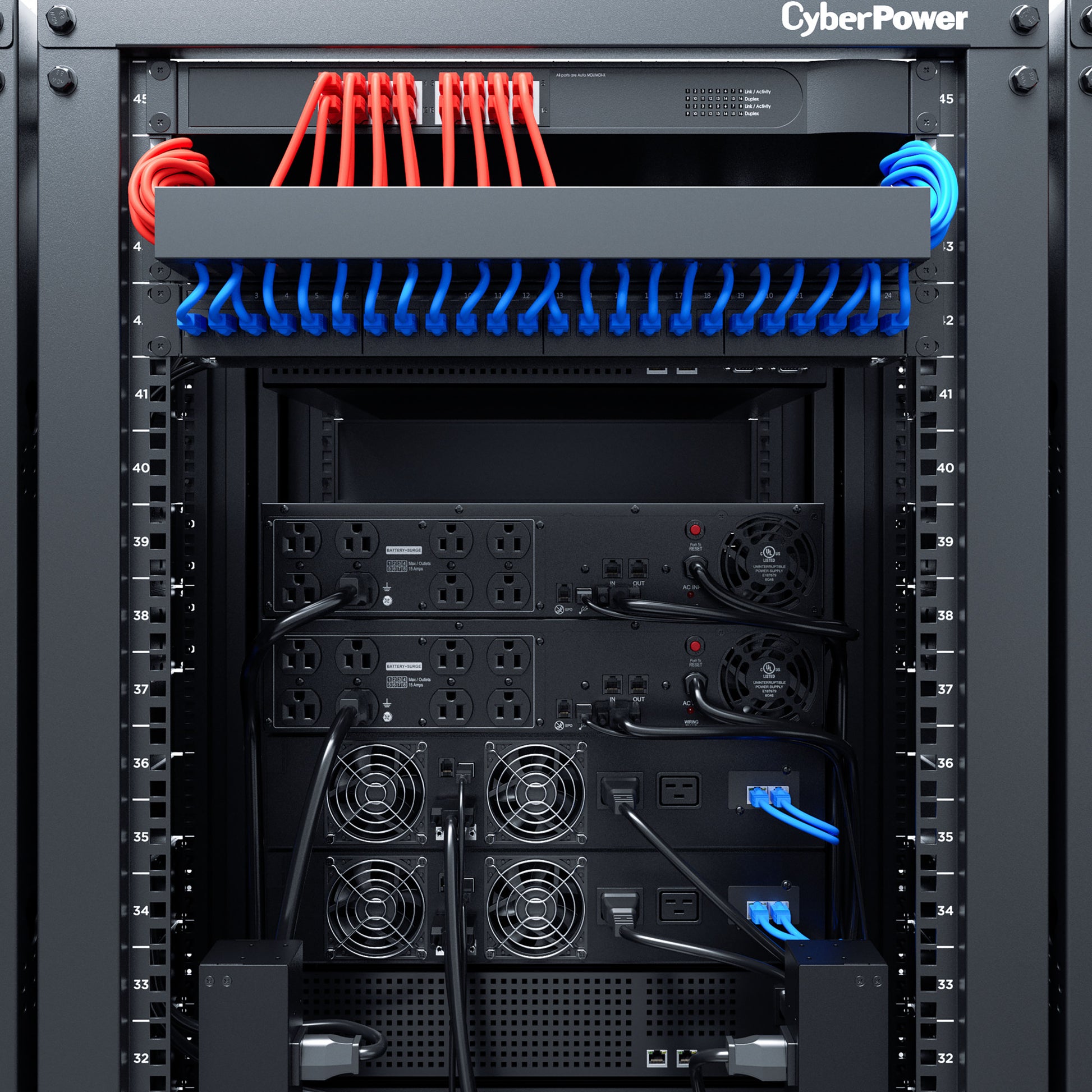 CyberPower OR1500PFCRT2U 1500VA / 1050W Line Interactive UPS (Rackmount (2U)) — Right angle