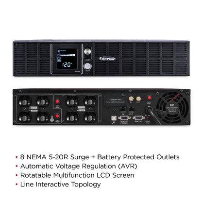 CyberPower OR2200LCDRT2U 2000VA / 1320W Line Interactive UPS (Rackmount (2U)) — Feature detail