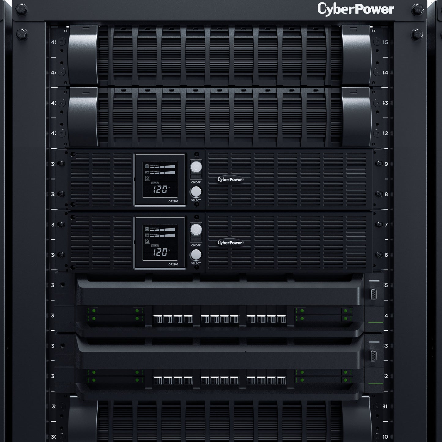 CyberPower OR2200LCDRT2U 2000VA / 1320W Line Interactive UPS (Rackmount (2U)) — In use