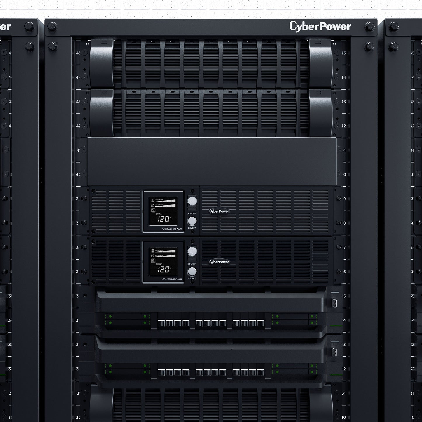 CyberPower OR2200LCDRTXL2U 2100VA / 1650W Line Interactive UPS (Rackmount (2U)) — Right angle