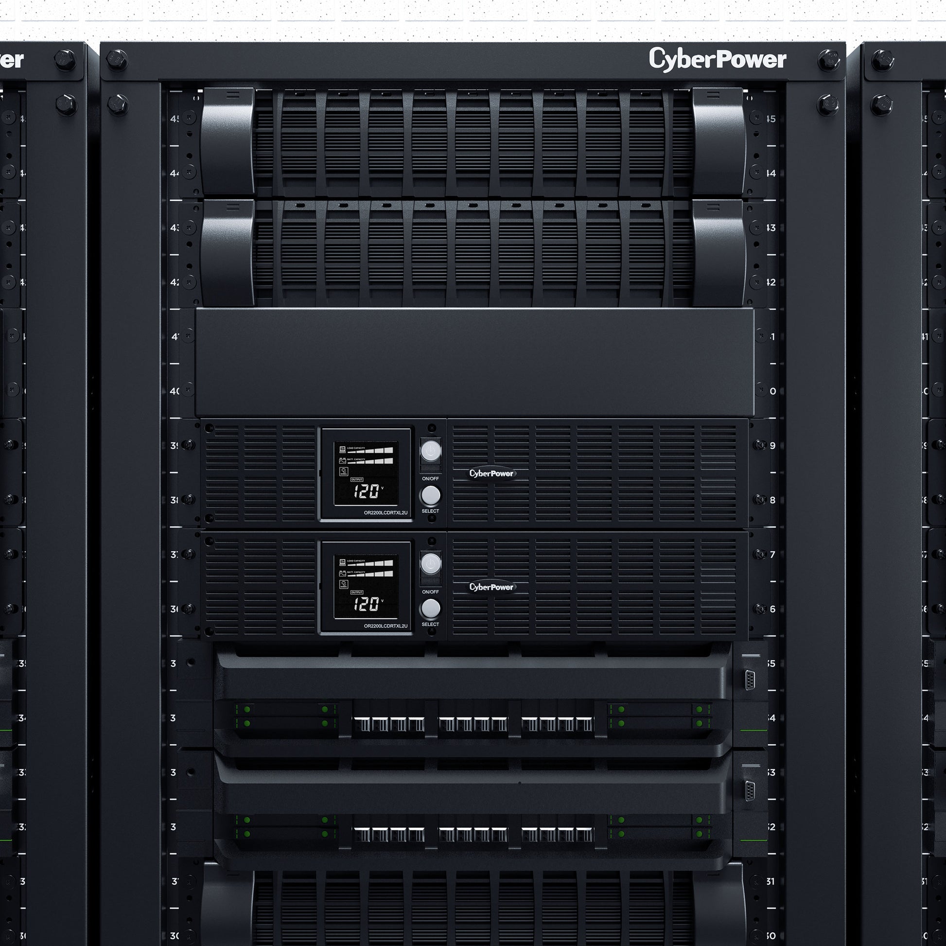 CyberPower OR2200LCDRTXL2U 2100VA / 1650W Line Interactive UPS (Rackmount (2U)) — Right angle