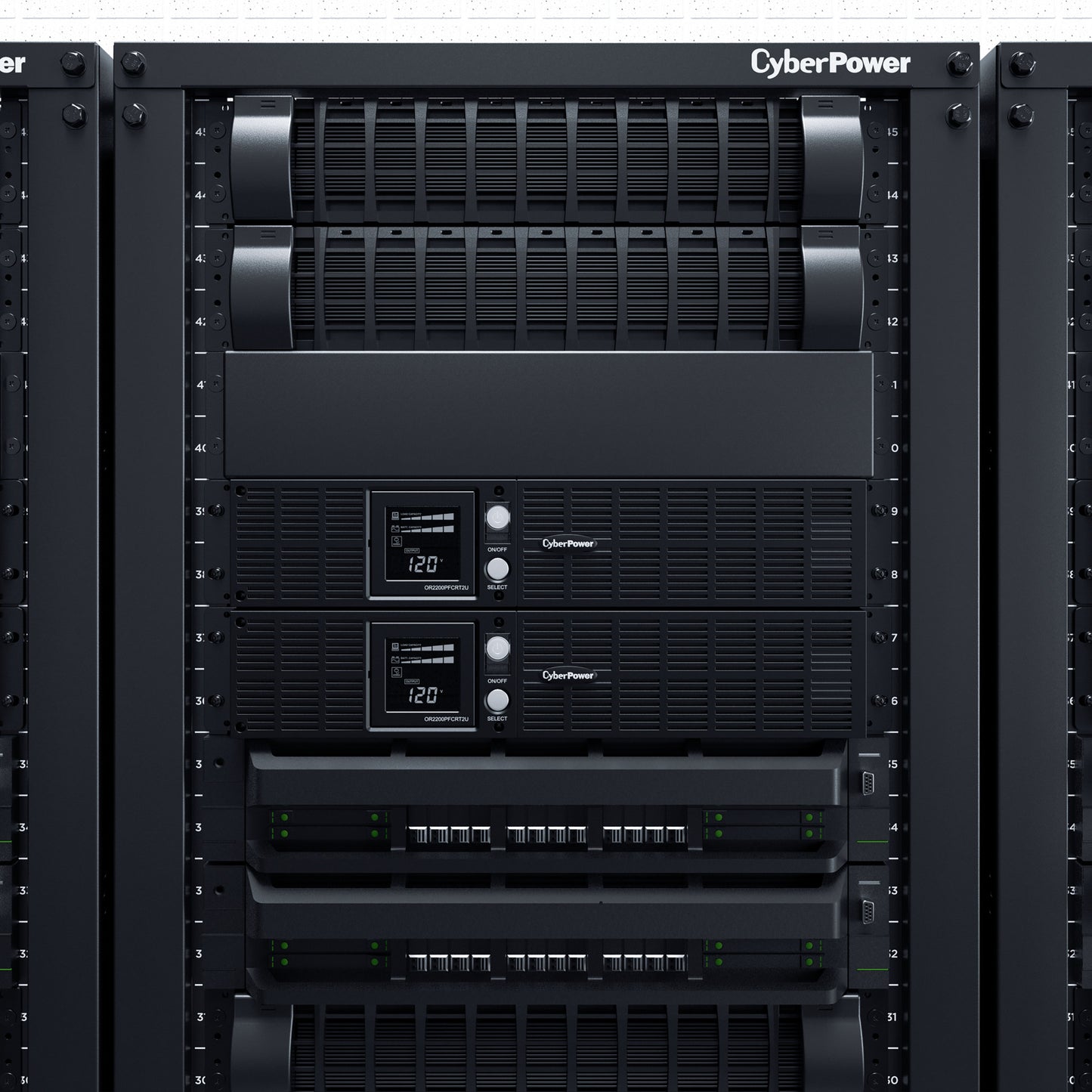 CyberPower OR2200PFCRT2U 2000VA / 1540W Line Interactive UPS (Rackmount (2U)) — Rear view