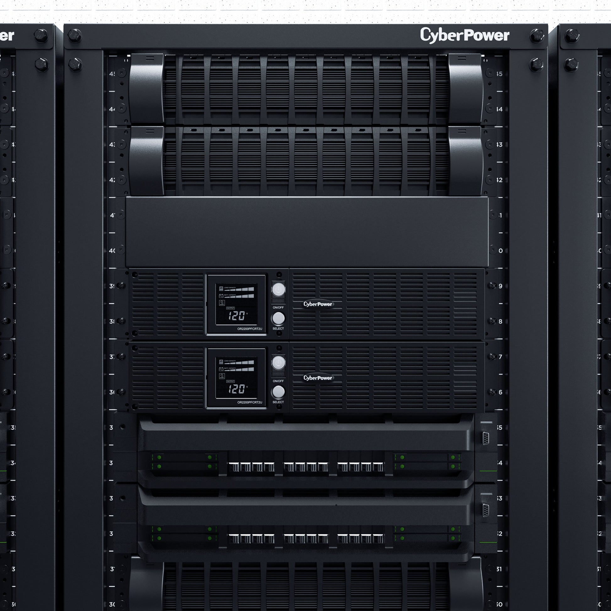 CyberPower OR2200PFCRT2U 2000VA / 1540W Line Interactive UPS (Rackmount (2U)) — Rear view