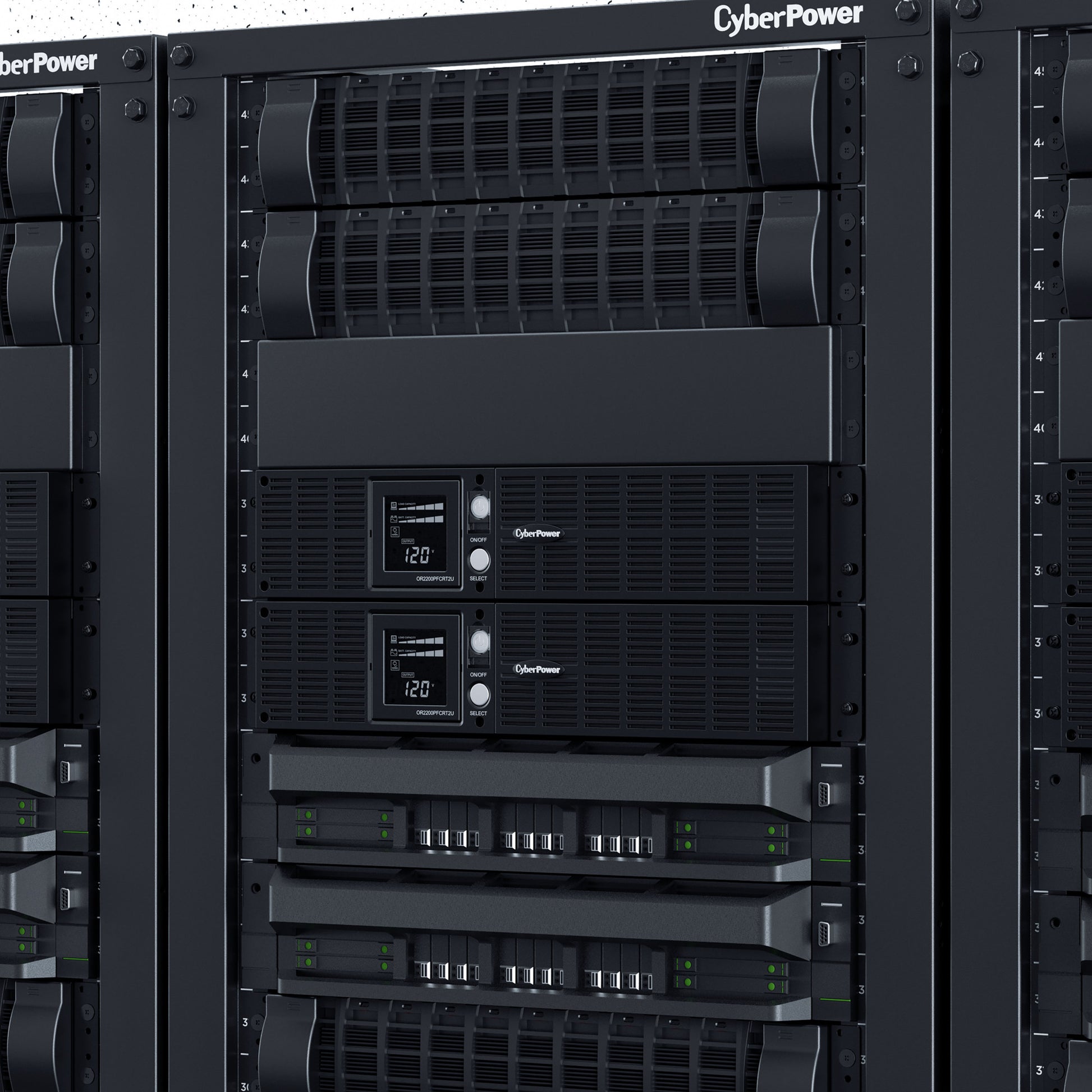 CyberPower OR2200PFCRT2U 2000VA / 1540W Line Interactive UPS (Rackmount (2U)) — In use